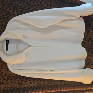 MHD size XL Faux Fur Soft White zip front Fleece Jacket
